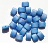 25 8x11x5mm Opaque Matte Marble Blue Tablet Pillow Beads
